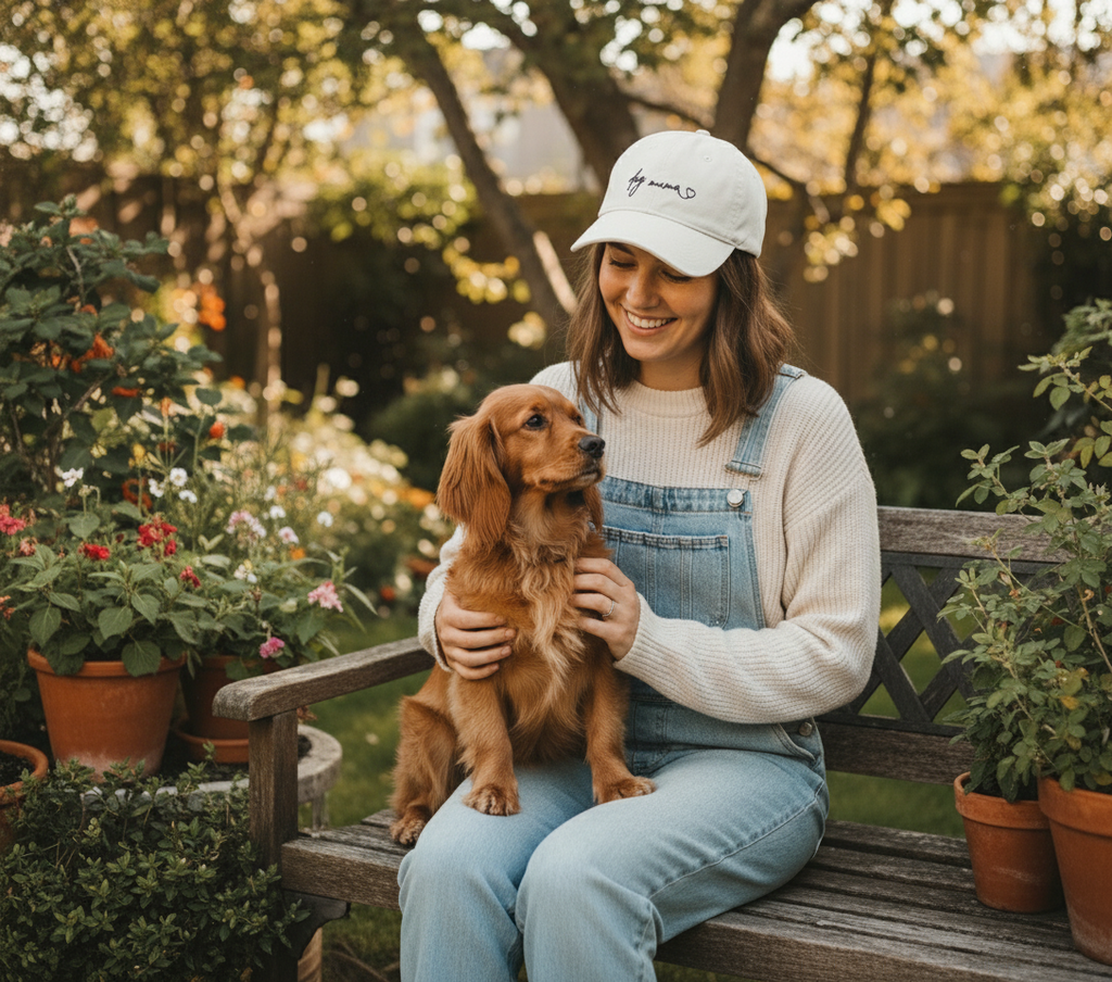 Dog Mom Hat - White
