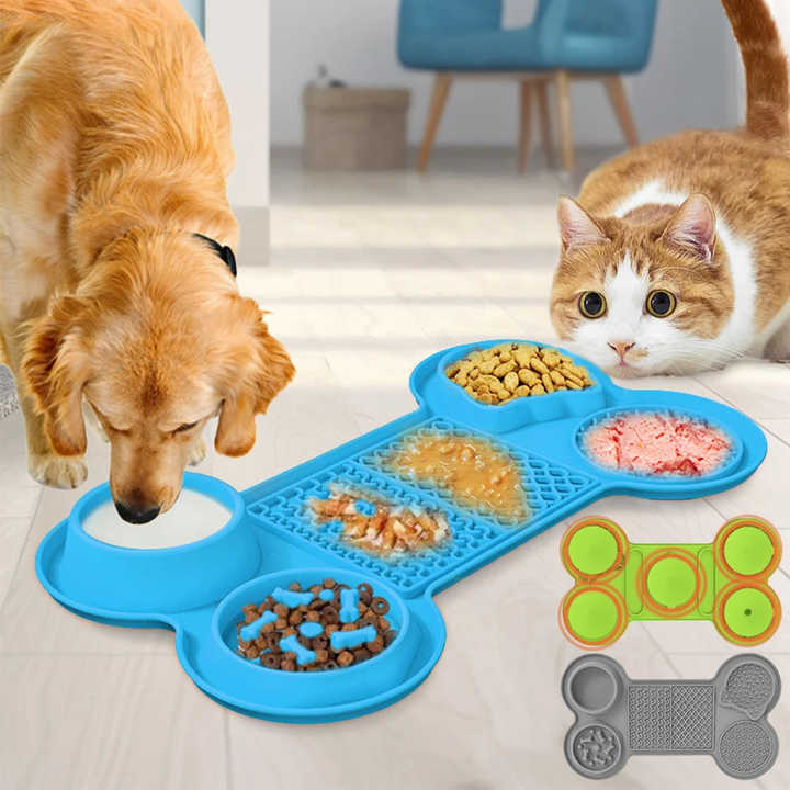 NNEDSZ Orange Silicone Pet Licking Mat Slow Feeder Pad with Strong Suction and Foldable Design, Heat Resistant -40°C to 240°C, for Dogs and Cats-1