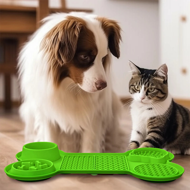NNEDSZ Orange Silicone Pet Licking Mat Slow Feeder Pad with Strong Suction and Foldable Design, Heat Resistant -40°C to 240°C, for Dogs and Cats-4
