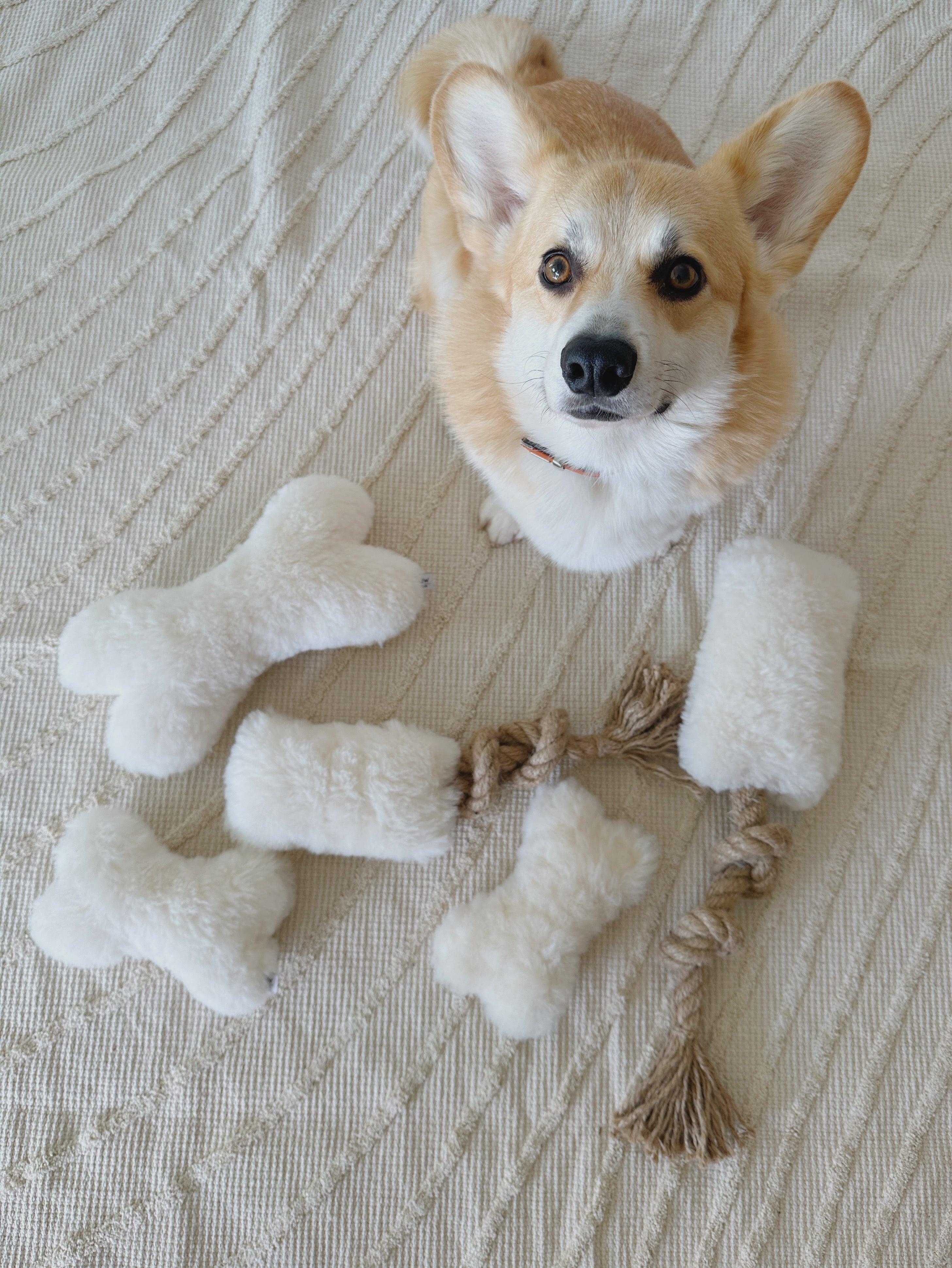 Natural Sheepskin Dog Toy